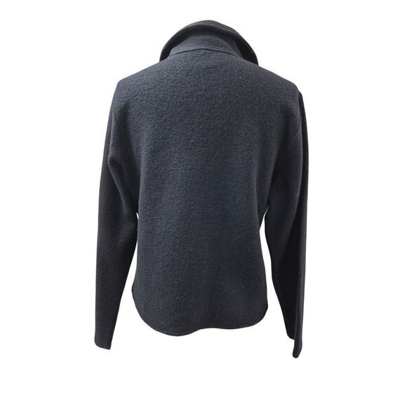 DONCASTER 100% Wool Black Tie Front Cardigan Sweater Flower Detail Sz XL NWOT - Picture 4 of 5